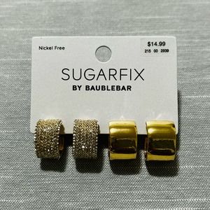 New SugarFix by BaubleBar Crystal Hoop Earrings Set